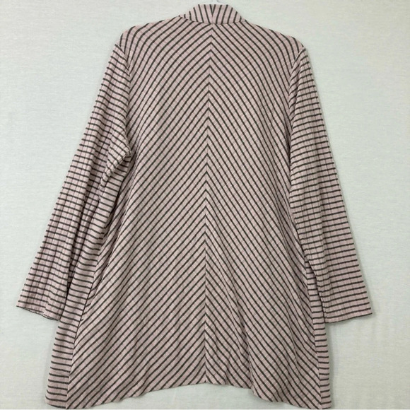 New Chico's Light Pink Striped Knit Open Front Cardigan size Large/2 - Picture 9 of 10